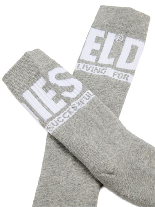Set Diesel Kids da due paia di calzini grigio chiaro con logo For Successful Living DIESEL KIDS | 00J4MX0BAWNK900H